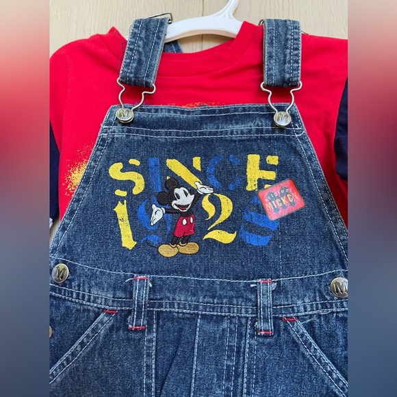 Deadstock y2k Mickey Mouse overalls size 3t and 4t - Picture 2 of 5